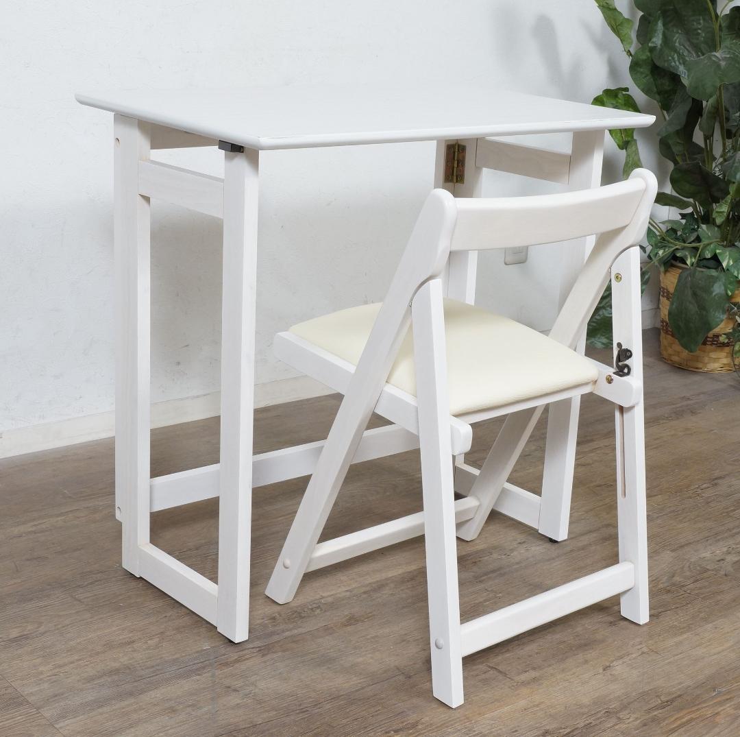 【新品・未使用】 デスク　折りたたみデスク＆チェアー　学習机　2点セット