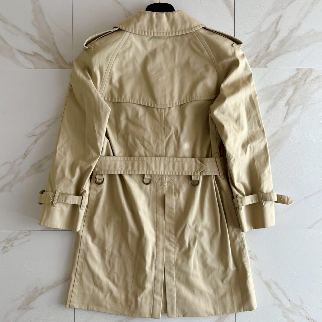 人気◆バーバリー ベルト付き トレンチ コート ホワイトベージュ M相当