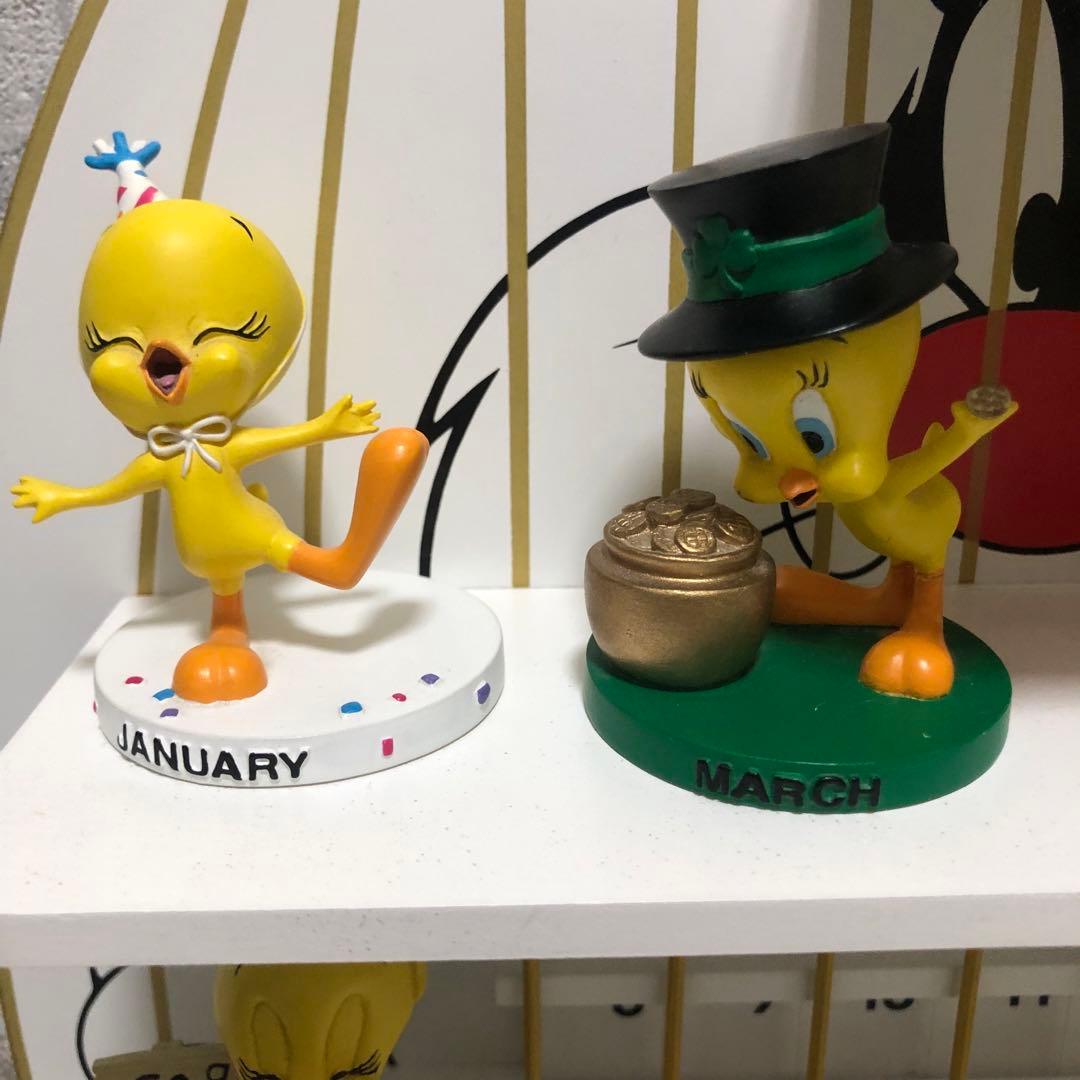 ルーニーチューンズトゥイーティーフィギュア鳥かご壁掛けカレンダーUSコレクター品