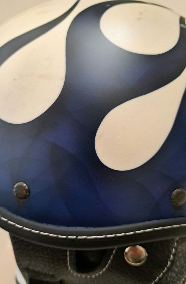 ショーティヘルメット　ポリヘル ブルーフレイムスエイジング塗装