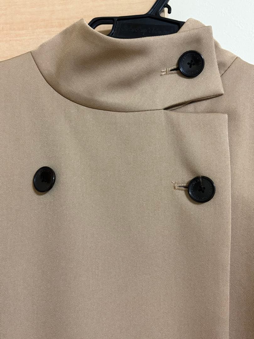 トゥモローランド　カバートクロス　スタンドカラーコート　ベージュ34