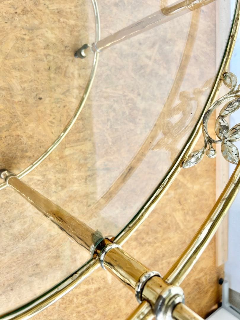 585 ヨーロピアン キッチンワゴン アンティーク　クラシック 重厚 真鍮風　a