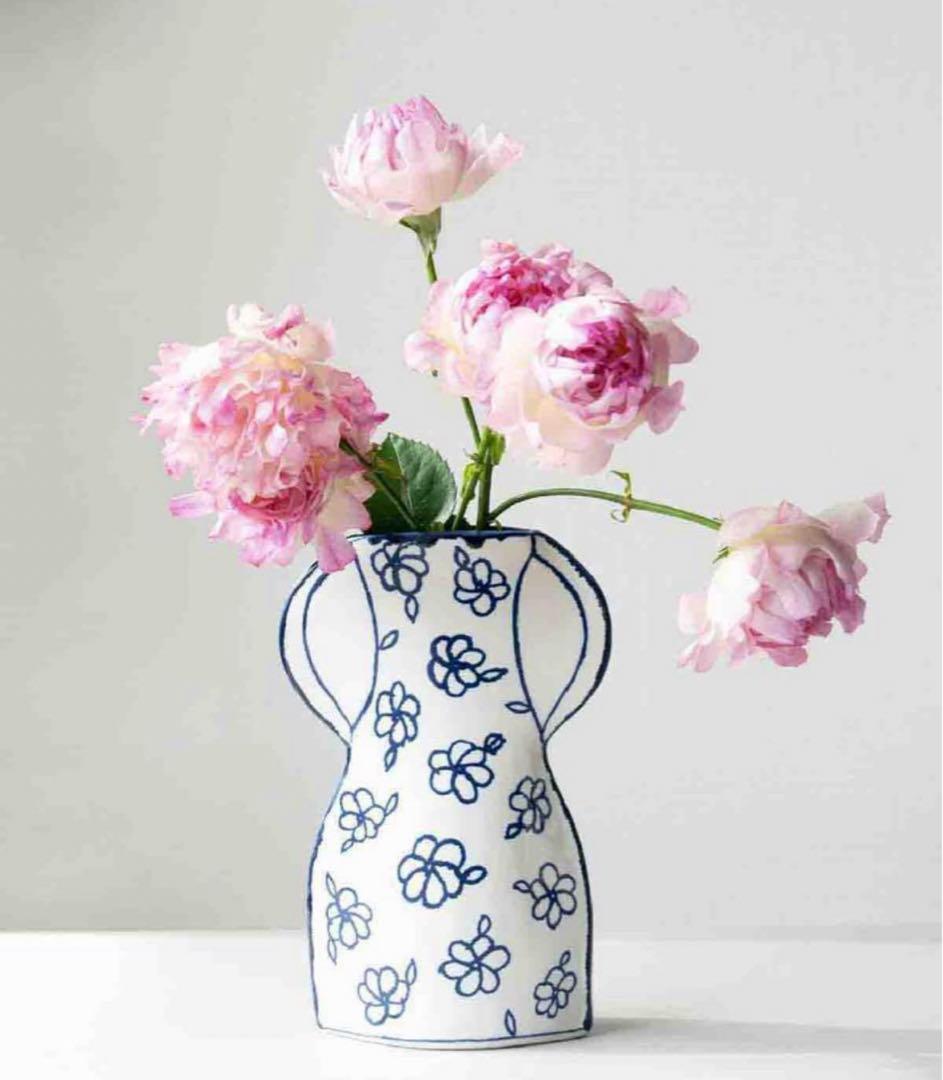 【希少】マリアンヌ　フラワーベース　花瓶　スウェーデン産　陶器　北欧インテリア