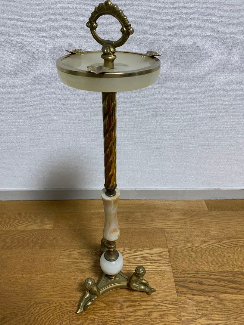 大理石灰皿 アンティーク 真鍮　アッシュトレイ