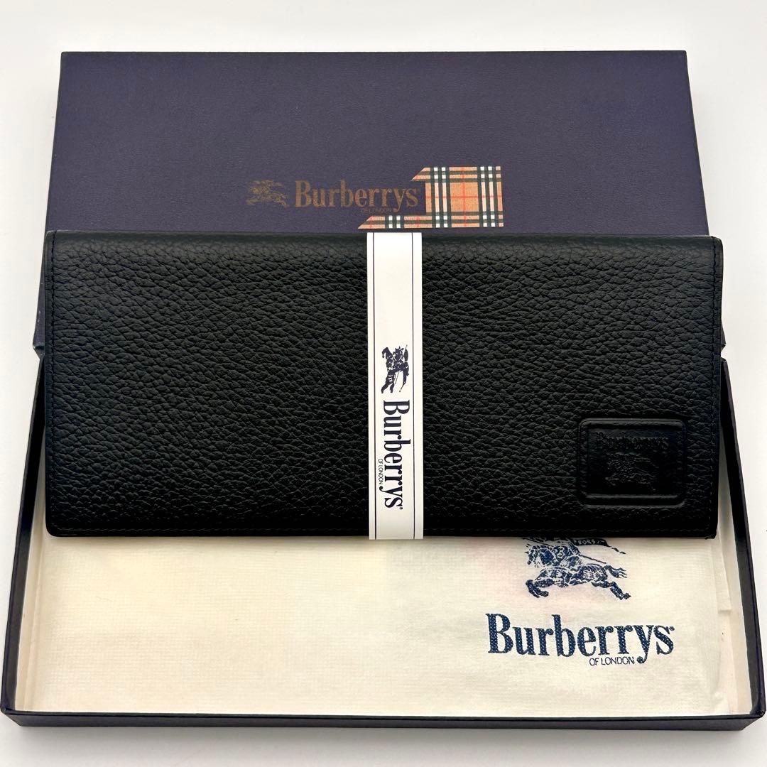 【新品未使用】Burberrys バーバリー 長財布 お札入れ レザー ブラック