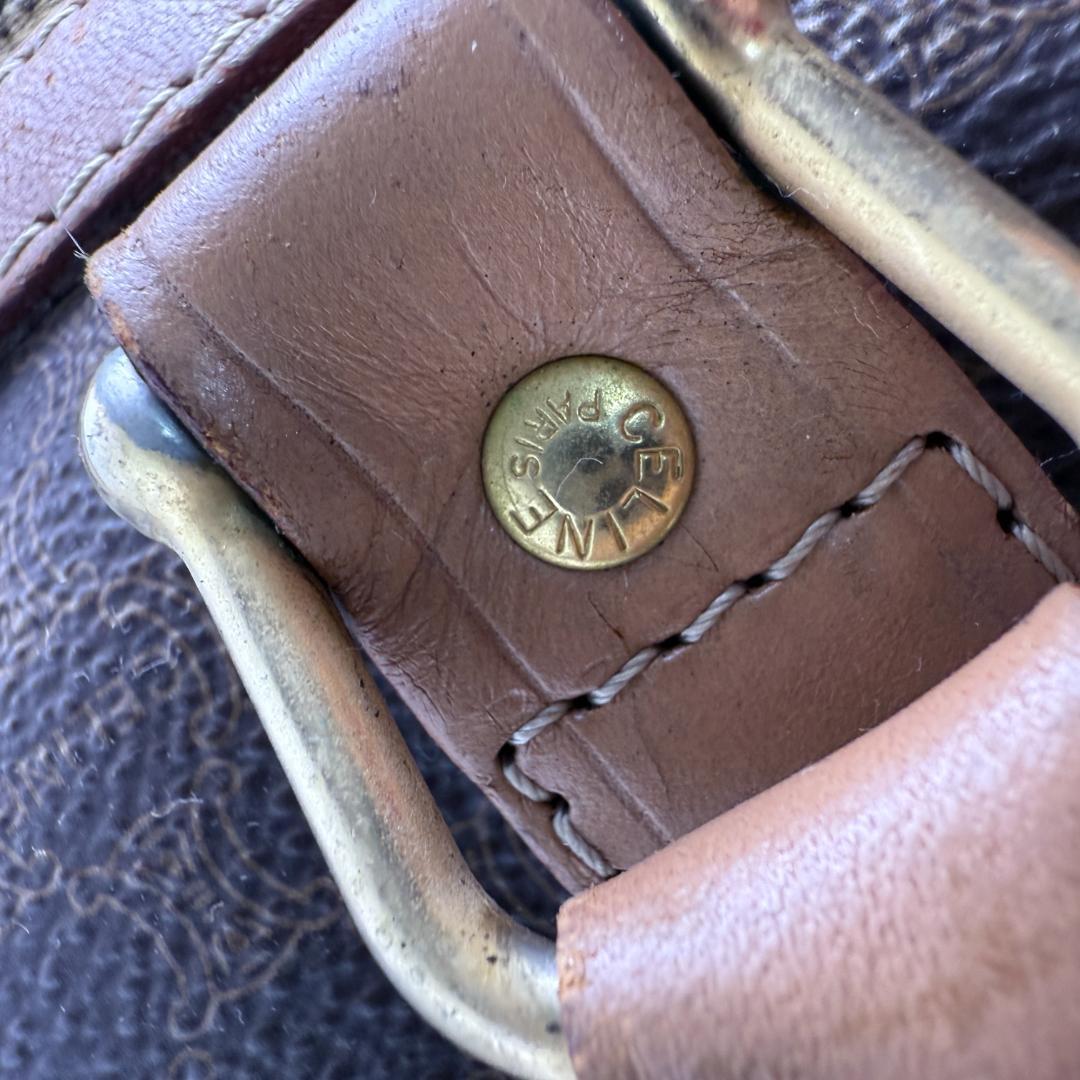 美品 セリーヌ ボストンバッグ マカダム モノグラム 嘉手納 大容量 旅行