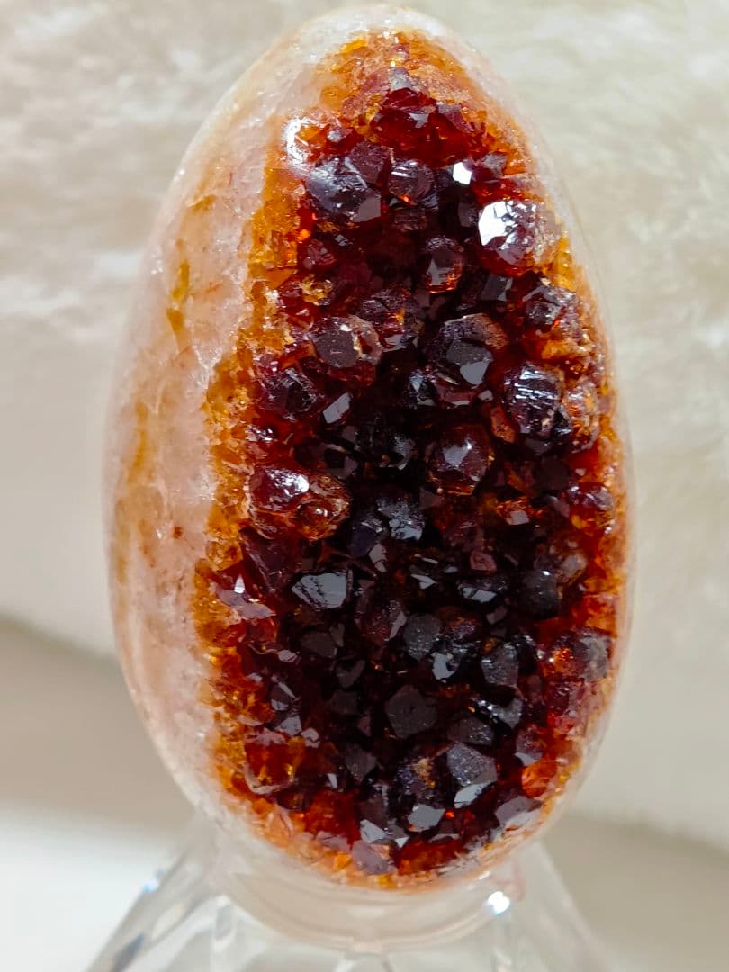 ​【金運】ブラジル産天然石 シトリン原石 エッグ型 ジオード 台座付151.6g