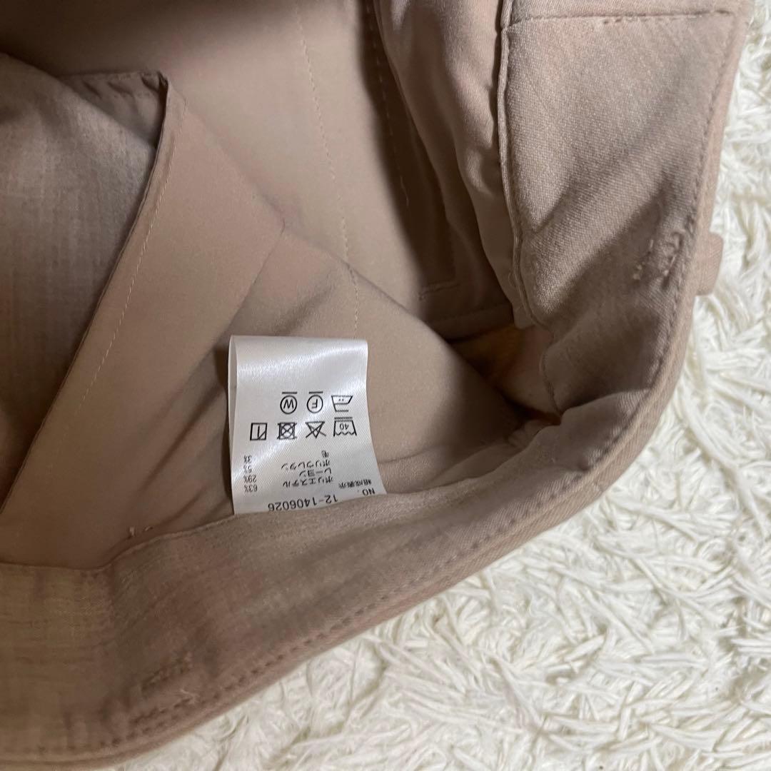 美品 PLST ノーカラー セットアップ スーツ ストレッチ ピンクベージュ