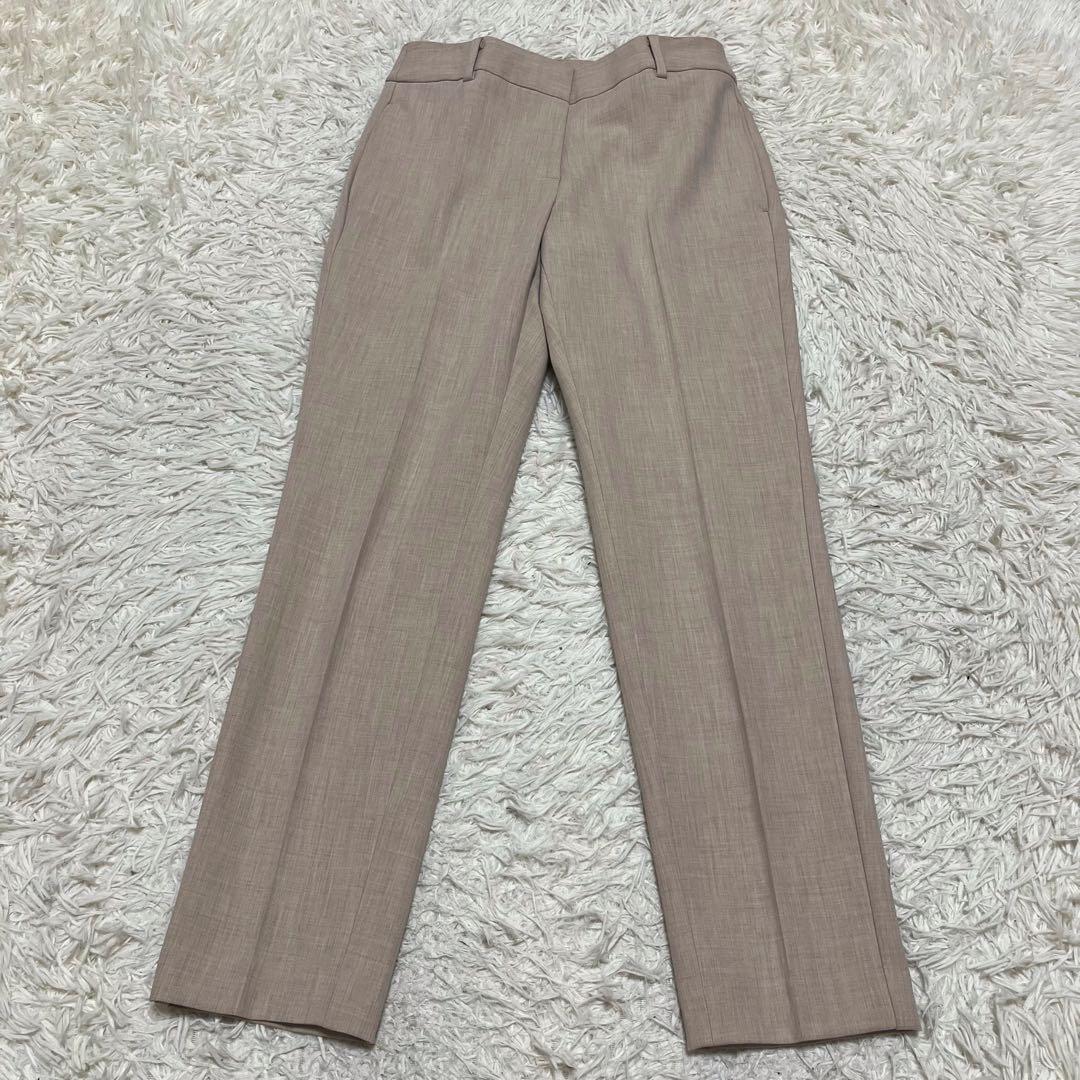 美品 PLST ノーカラー セットアップ スーツ ストレッチ ピンクベージュ