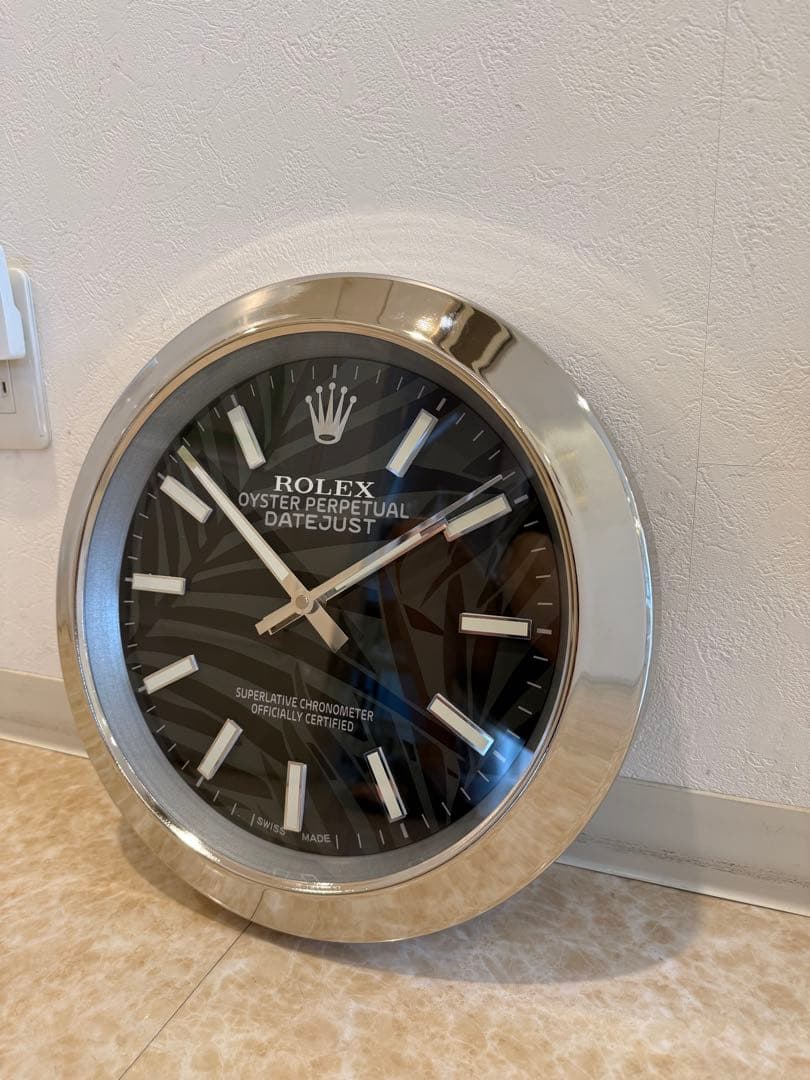 ROLEX DATEJUSTパームモチーフ風　壁掛時計　ディスコン柄