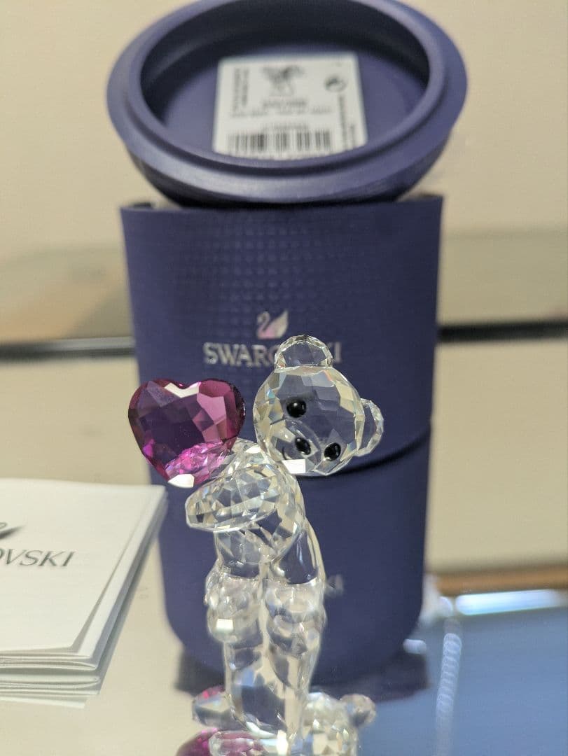 スワロフスキー クリスベア ハート 置物