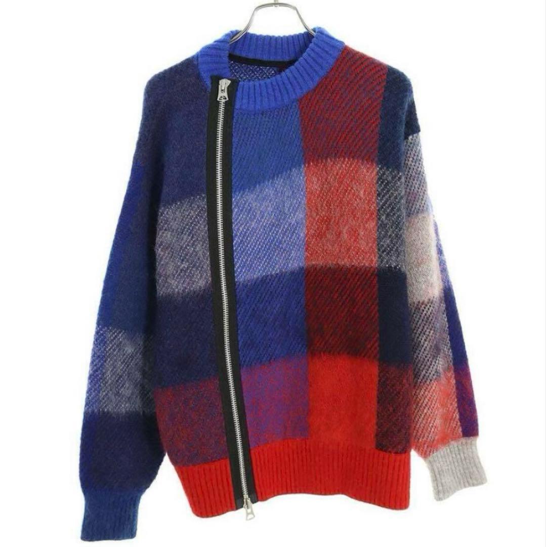 トップス Sacai 22AW Plaid Knit Blouson 3