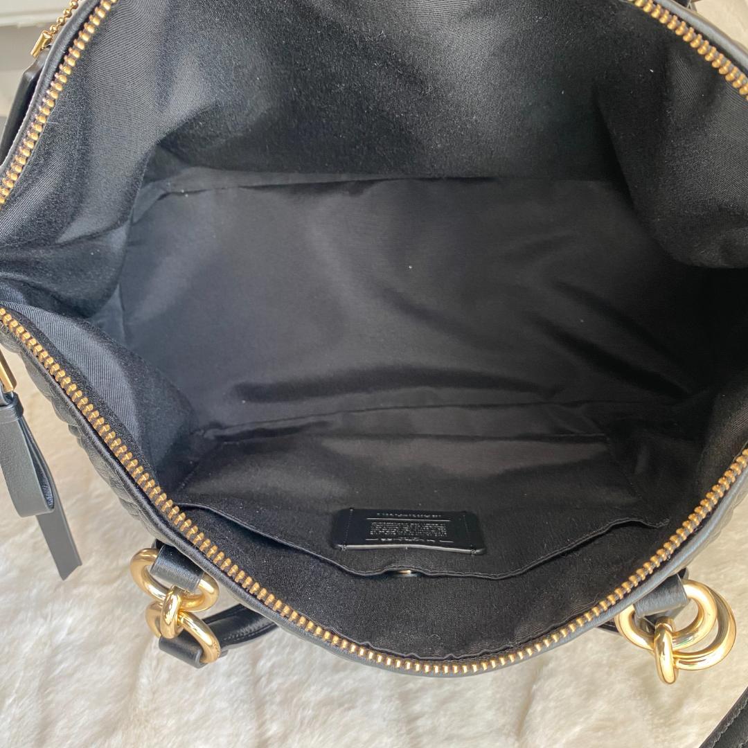 【良品】 COACH コーチ 2WAY レザー トートバッグ ゴールド金具