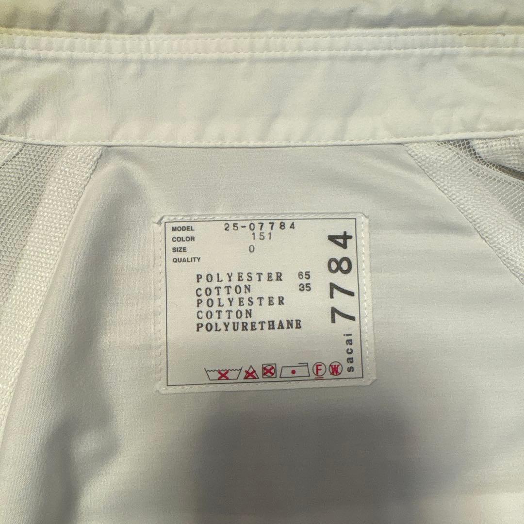 Sacai パフスリーブ　クロップドシャツ白