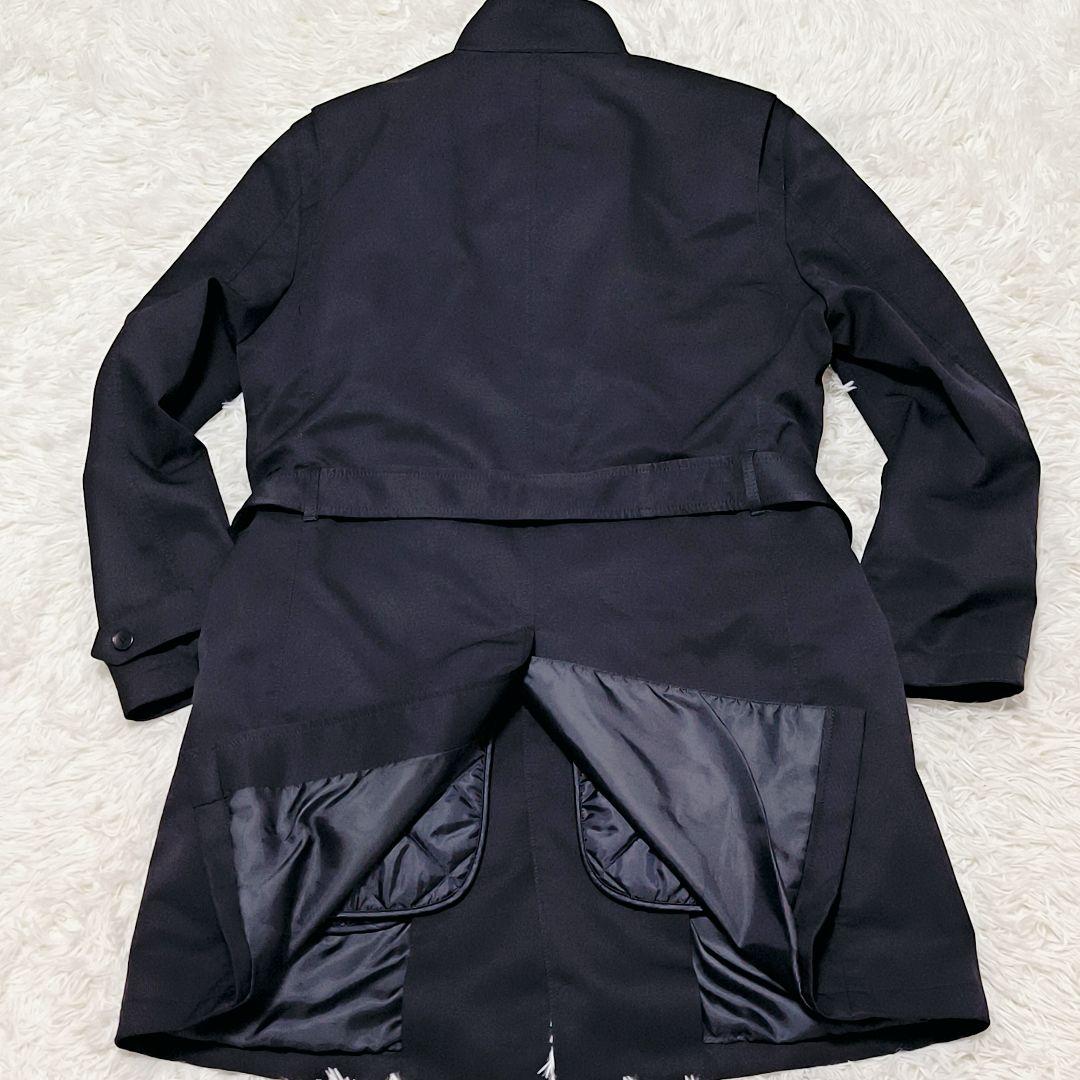 【極美品】TAKEO KIKUCHI ライナー付ステンカラーコート ネイビー L