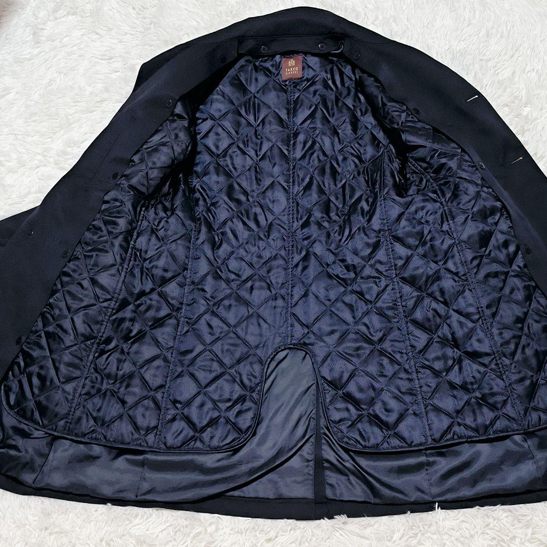 【極美品】TAKEO KIKUCHI ライナー付ステンカラーコート ネイビー L