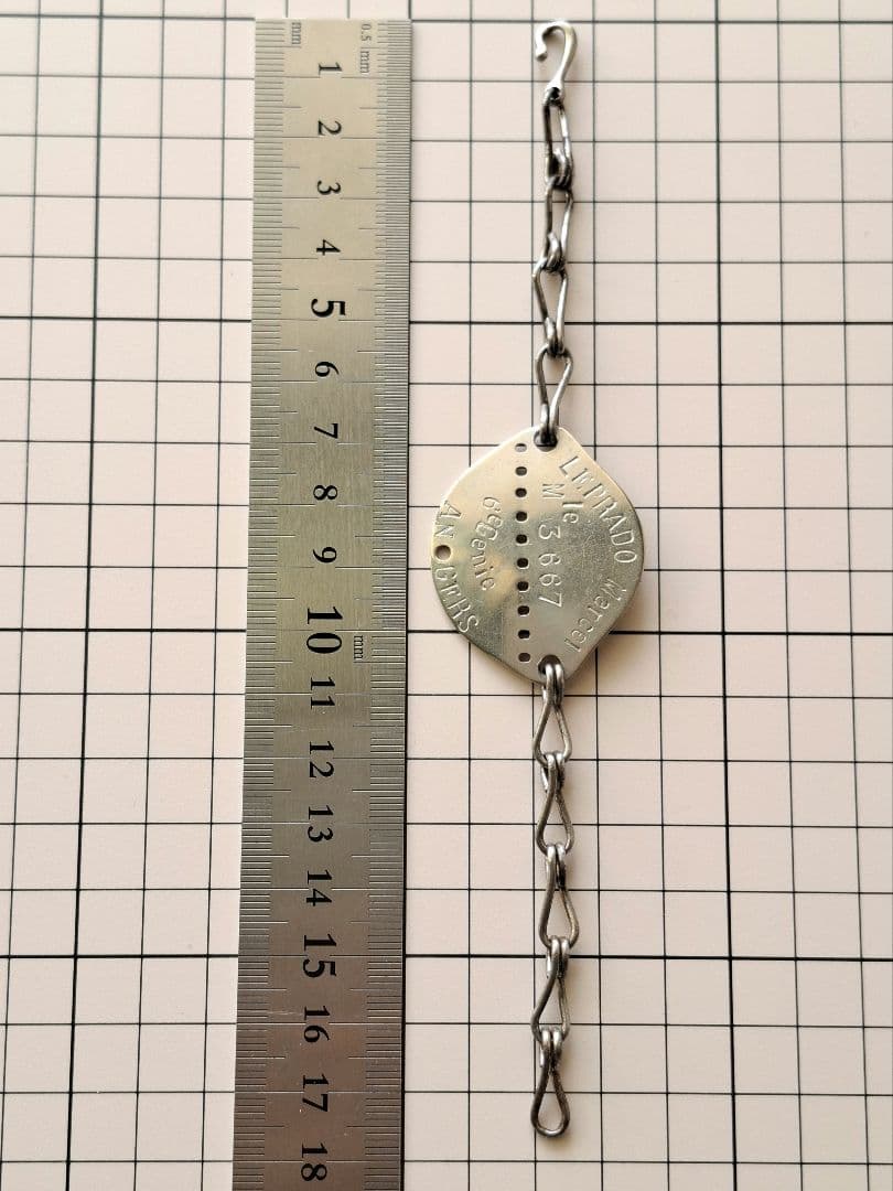 フランス軍 WW2 ヴィンテージ ミリタリー ドッグタグ ブレスレット