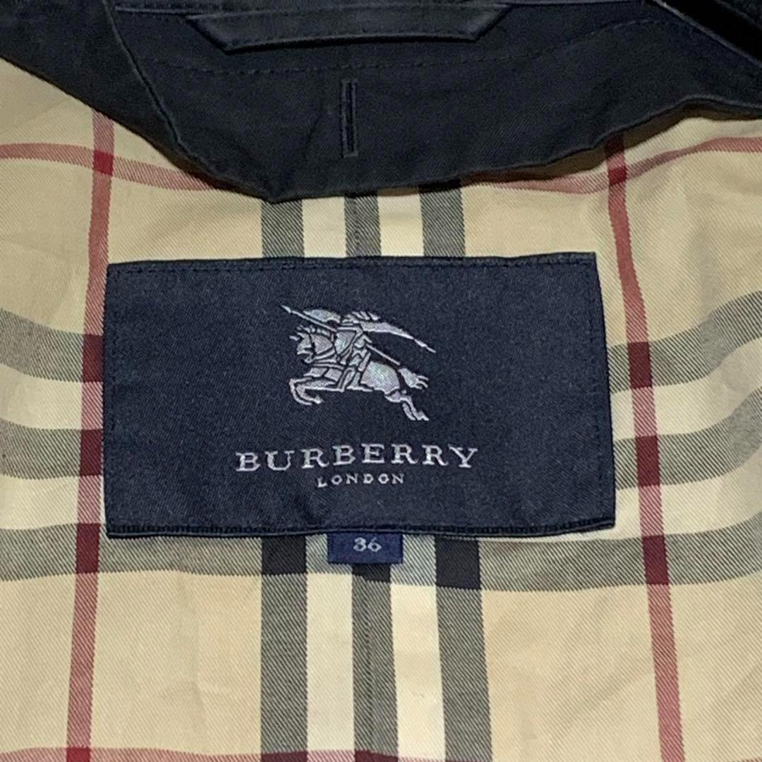 美品　バーバリーロンドン　トレンチコート　ノバチェック　ベルト付き　黒