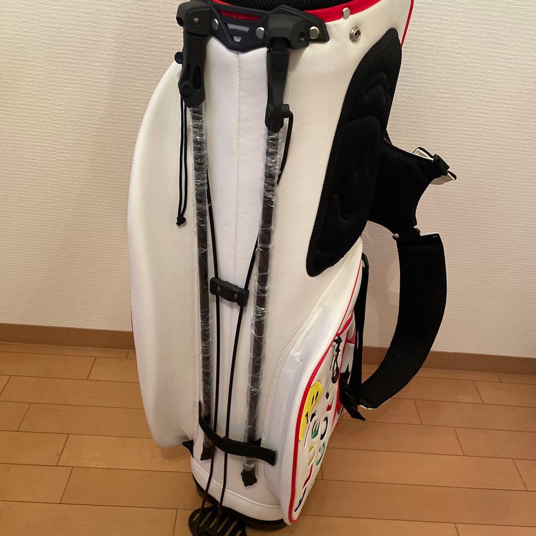 ブルーティーゴルフ スタンドキャディバッグ ホワイト/レッド