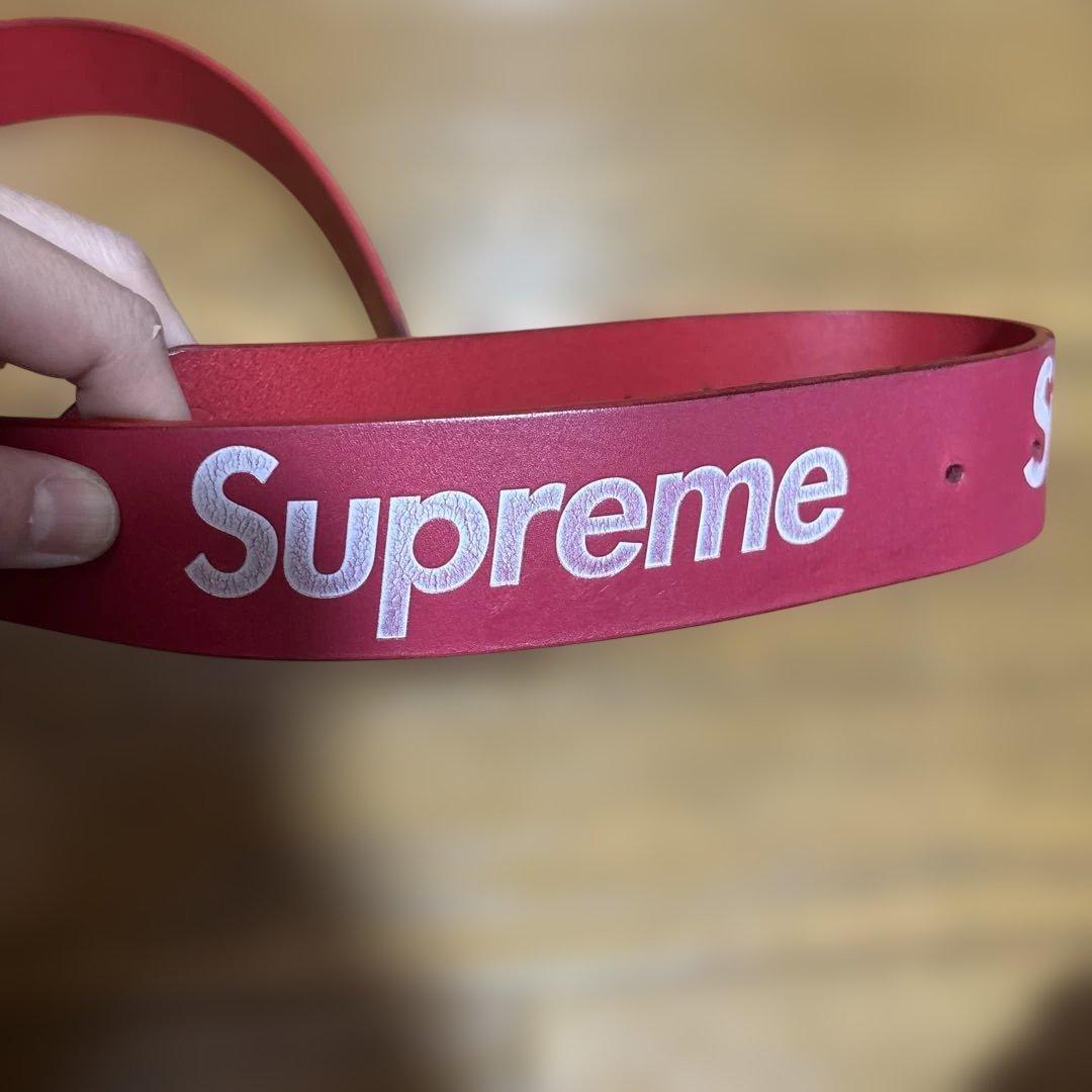 小物 Supreme Repeat Leather Belt \"Red\" 22SS