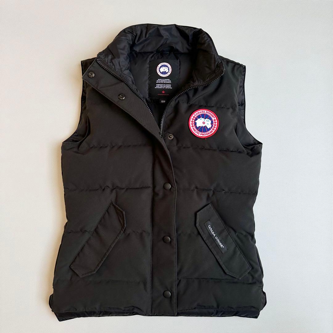 極美品 カナダグース フリースタイル ダウンベスト レディース XS ブラック
