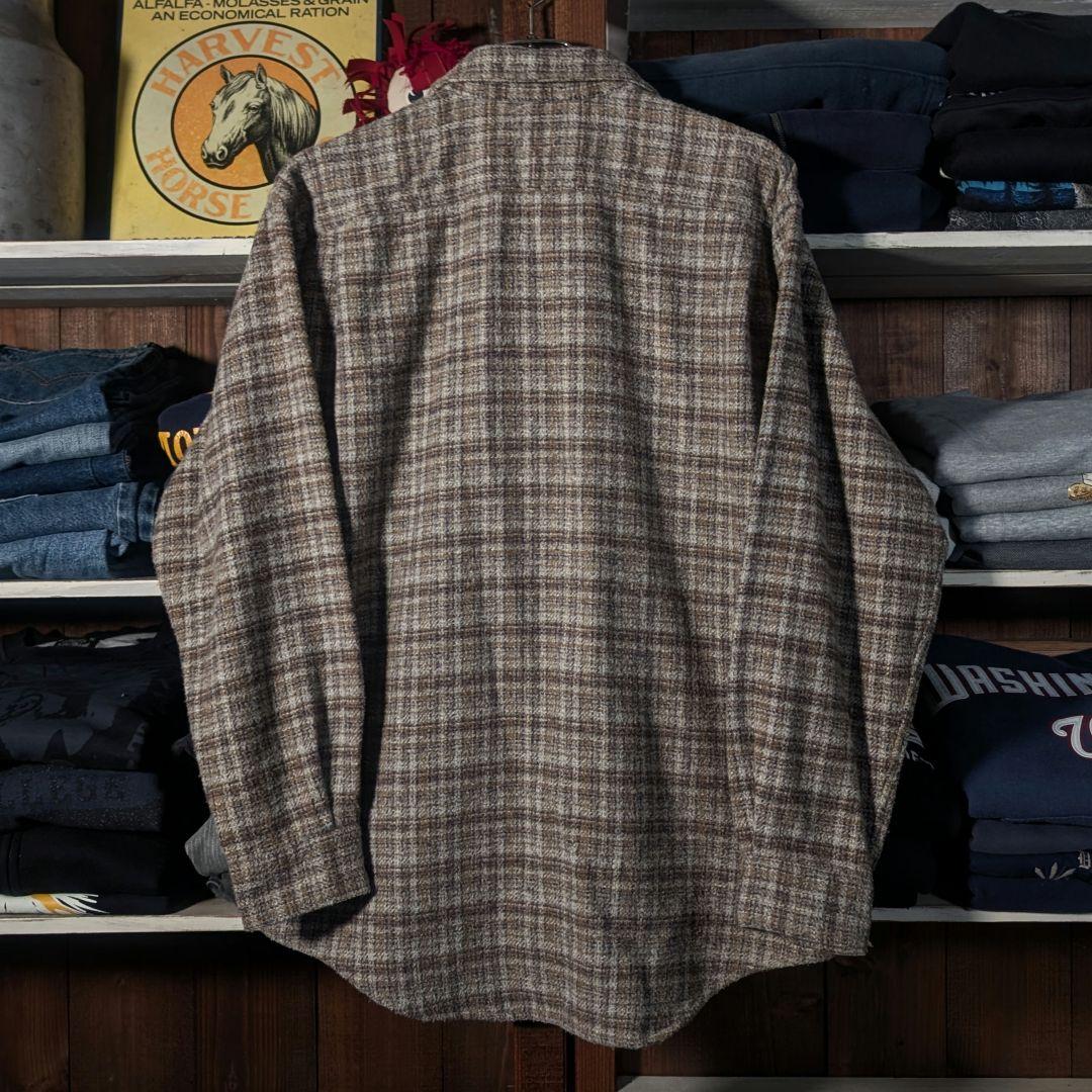 90s　常田大輝　ビックシルエット　ヘビーネルシャツ　チェック柄　ブラウン