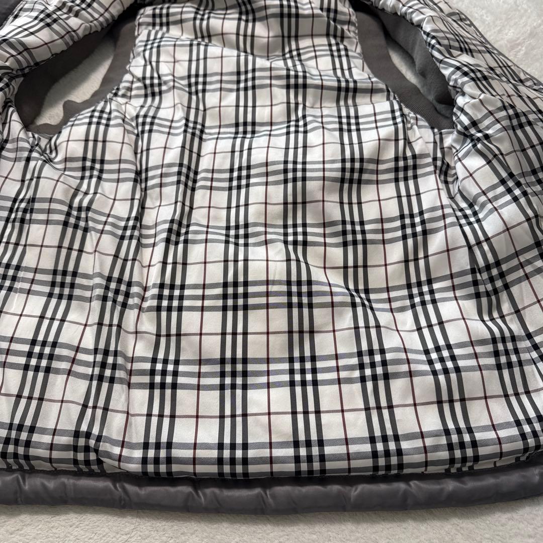 極美品 バーバリーブラックレーベル ダウンベスト フード取り外し可 グレー M