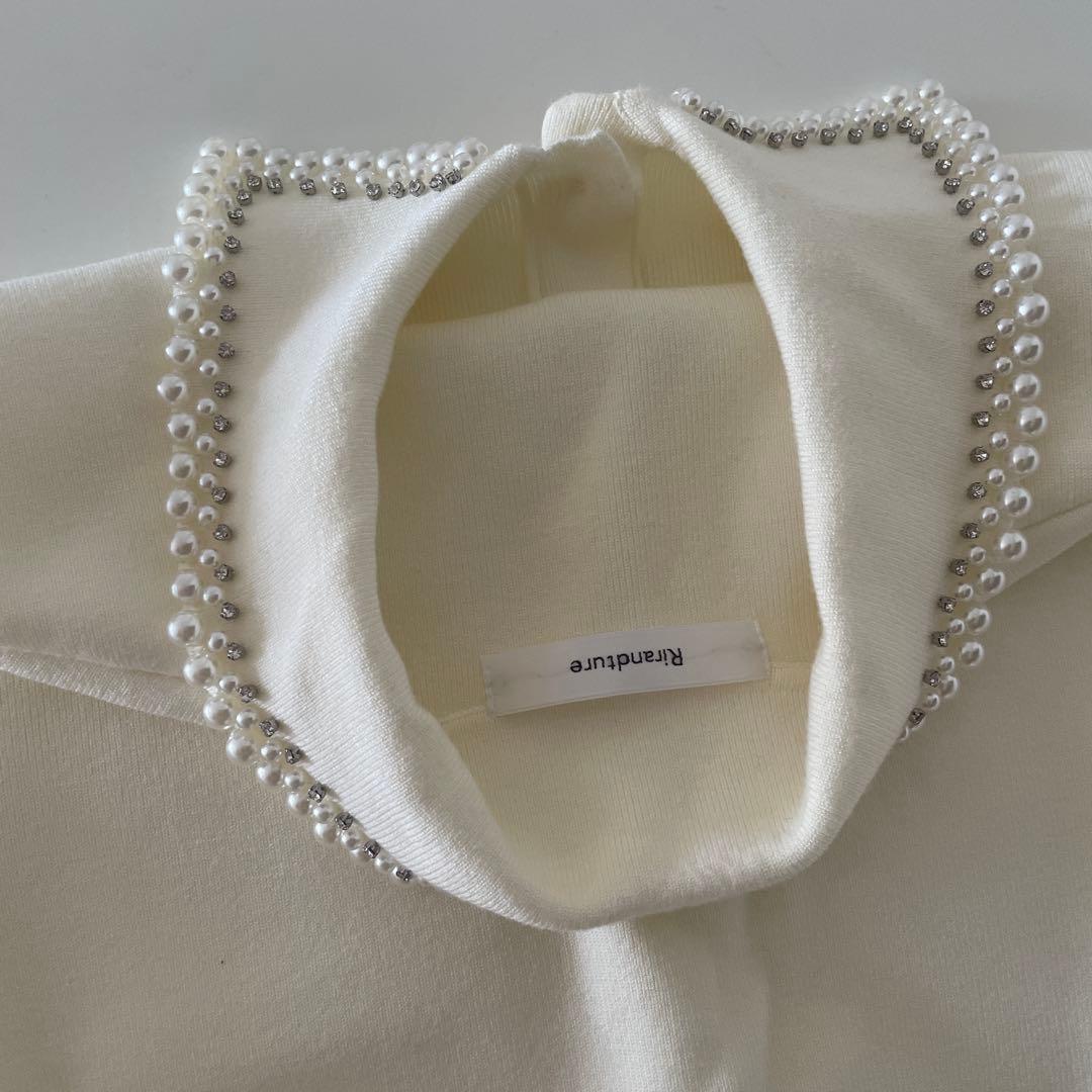 Rirandture パールカラーポロニット　オフ白　m