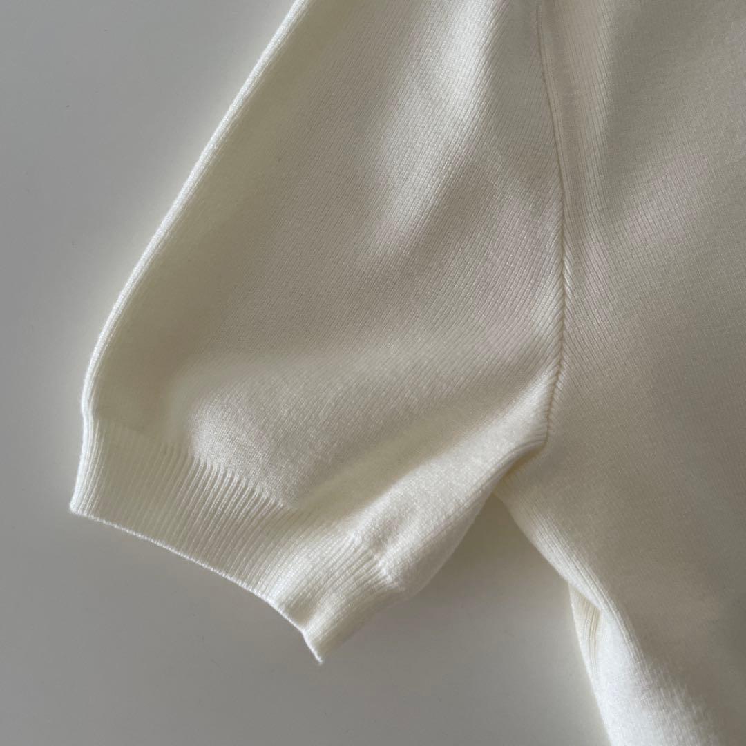 Rirandture パールカラーポロニット　オフ白　m