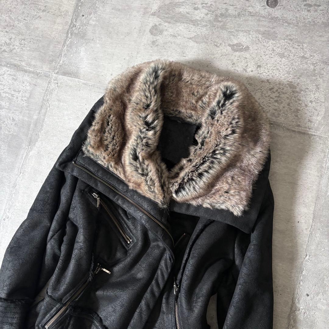 ジャケット・アウター 00s archive mouton far jacket riders y2k