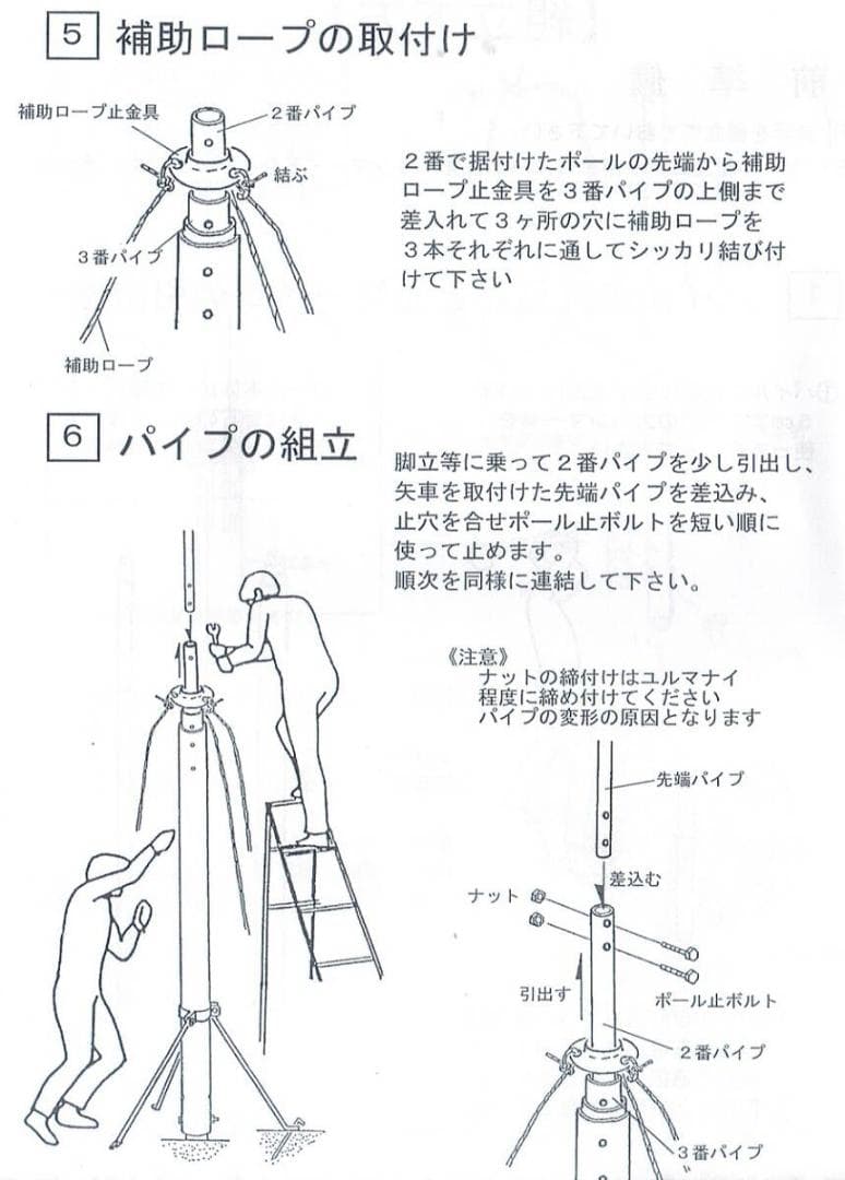 Y！2セット　補助杭付■激安！新品♪10号ポール 鯉のぼり用■