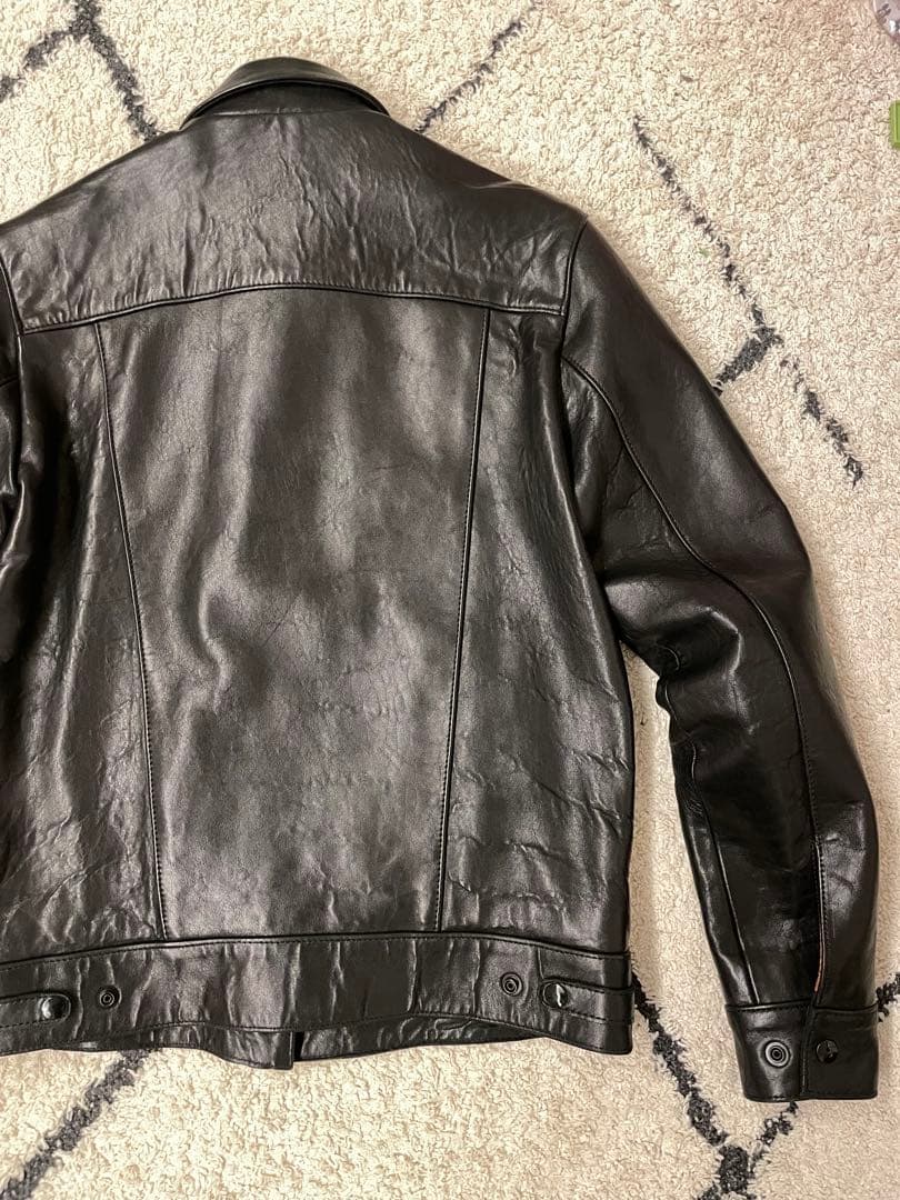 極美品 ルイスレザー　レオパードライナー