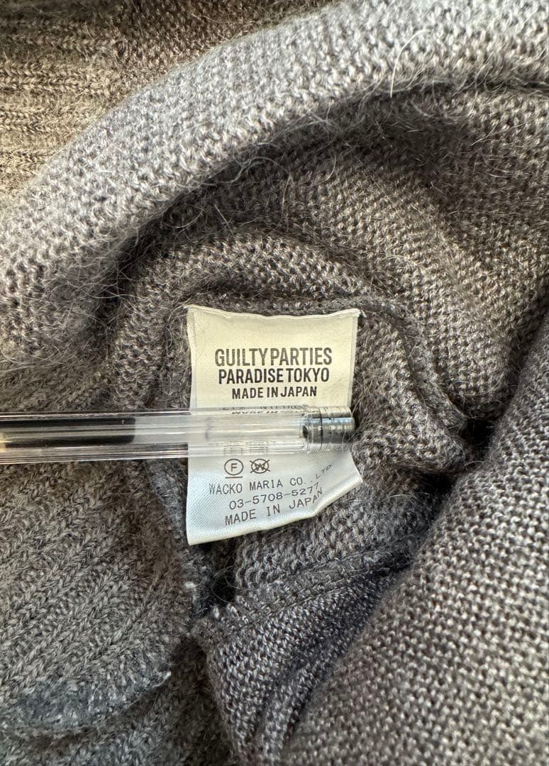 ワコマリア カーディガン モヘア L wacko maria チャコール