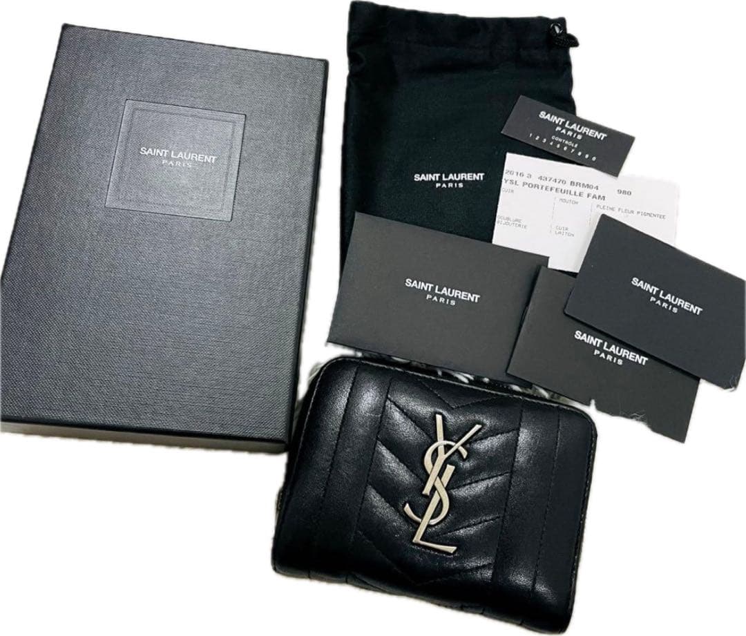 SAINT LAURENT 二つ折り財布 ブラック