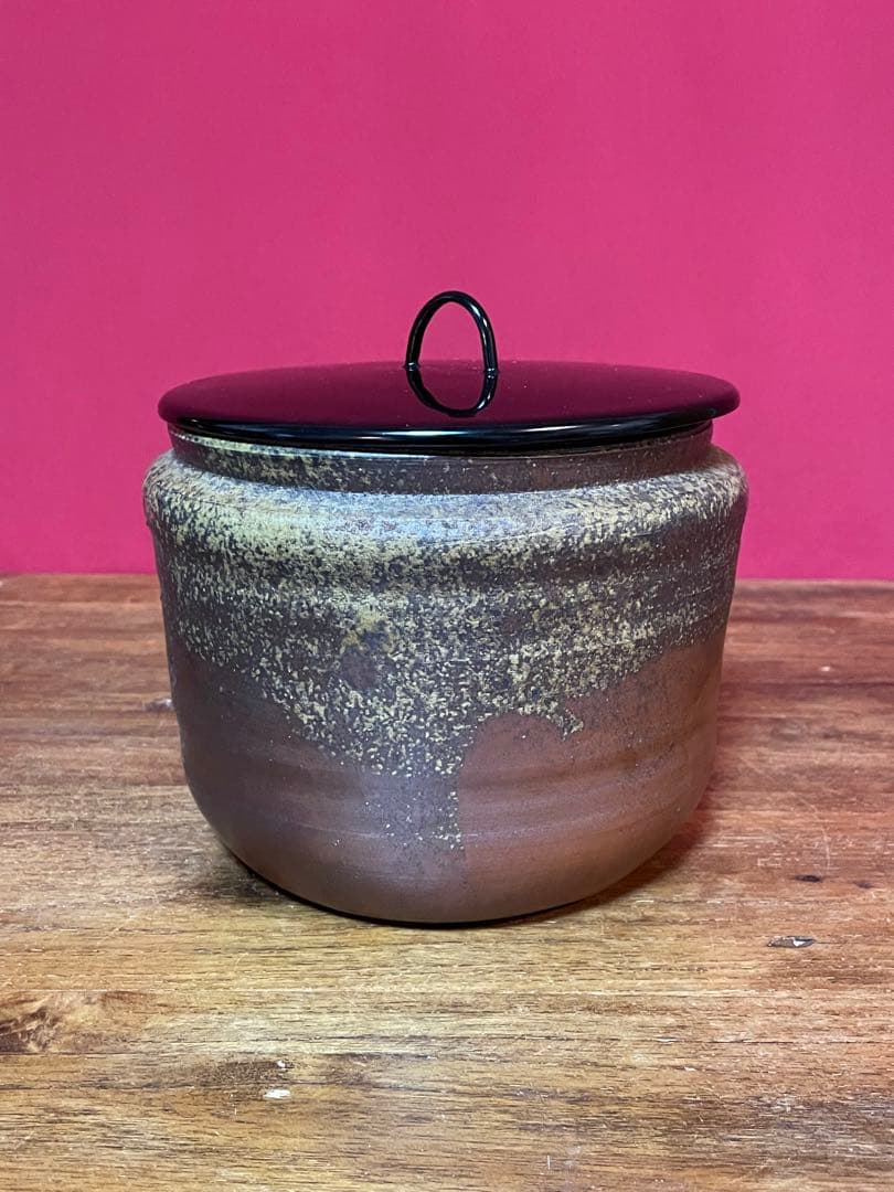 備前水指 裏千家十六代 坐忘斎 書付箱 無傷 備前焼 水指 茶道具 塗蓋付