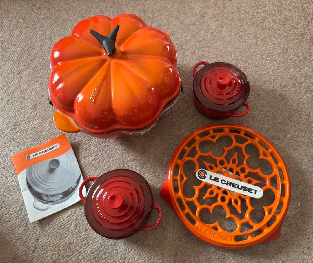 新品未使用ル・クルーゼ パンプキン＆トリベット＆ミニココット