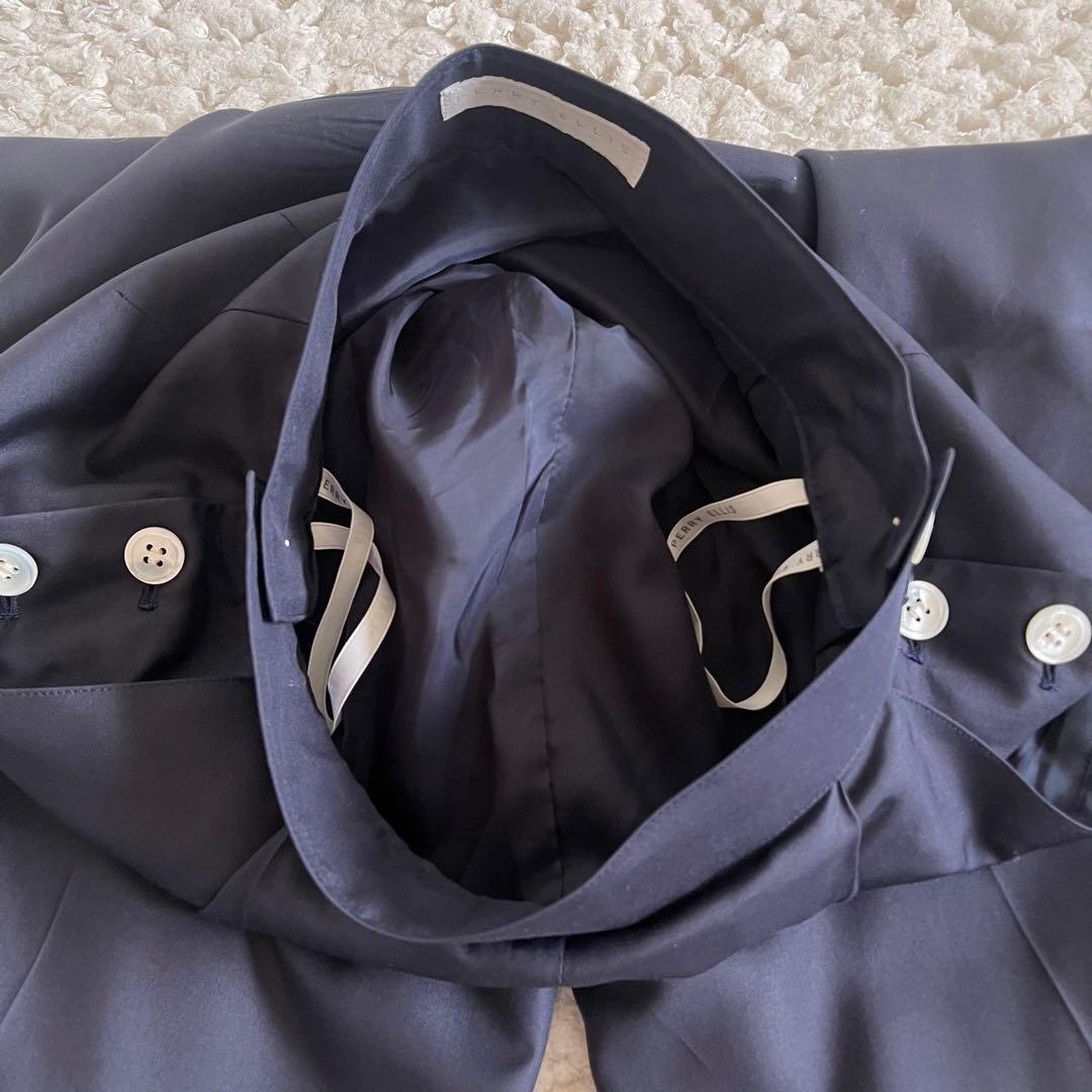 ペリーエリス　ヴィンテージ　紺　ネイビー オーバーサイズ　シルク　パンツスーツ