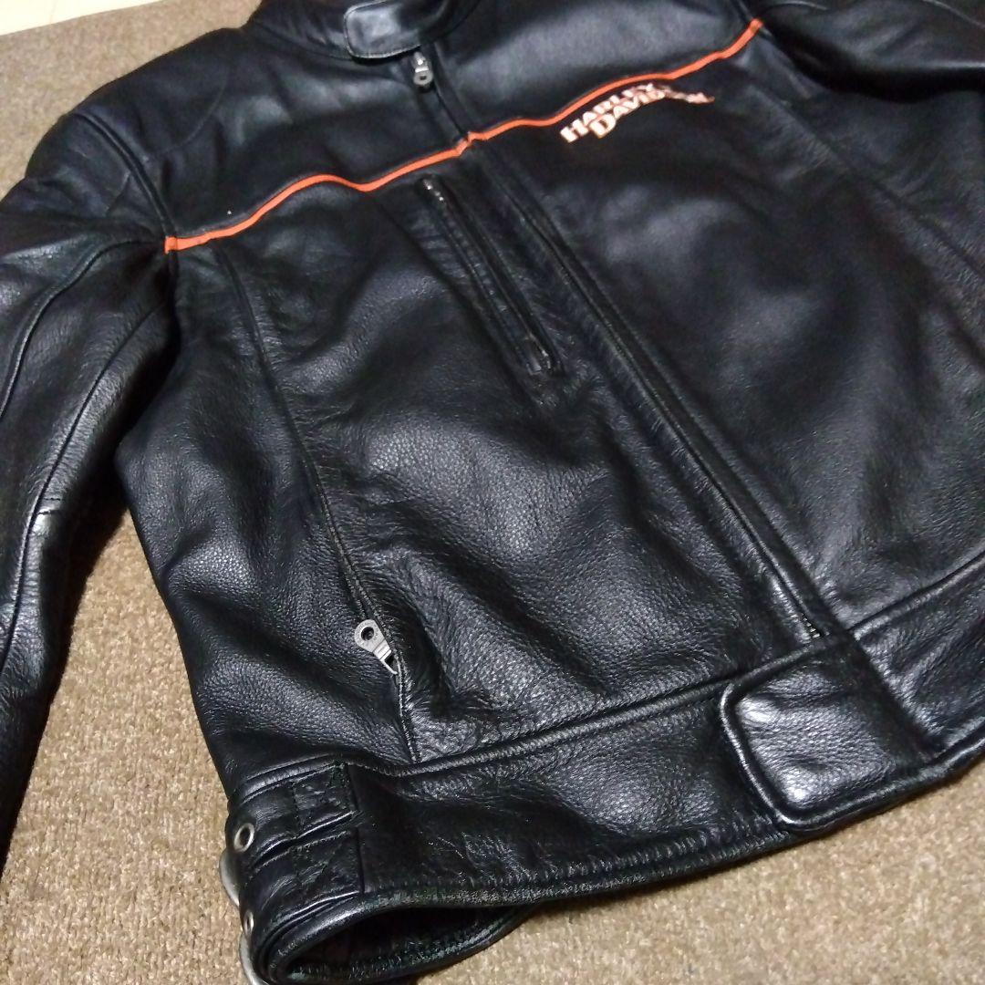 美品 Mサイズ ハーレーダビッドソン 純正ライダースジャケット Wジッパー