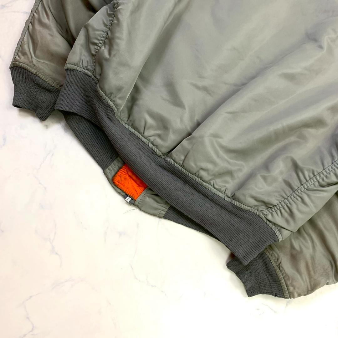 希少カラー★ 90s USA製 ALPHA MA-1 シルバー L　D821