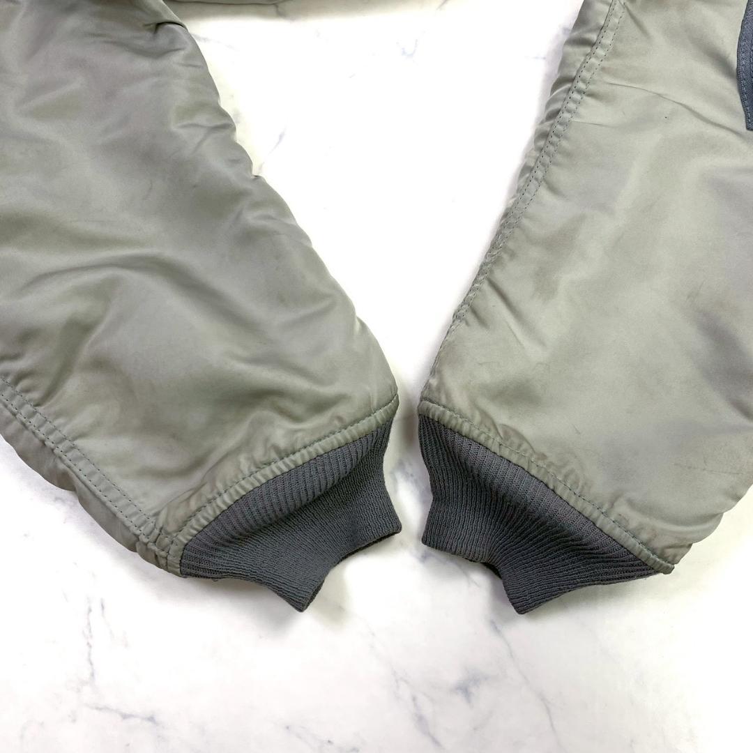 希少カラー★ 90s USA製 ALPHA MA-1 シルバー L　D821