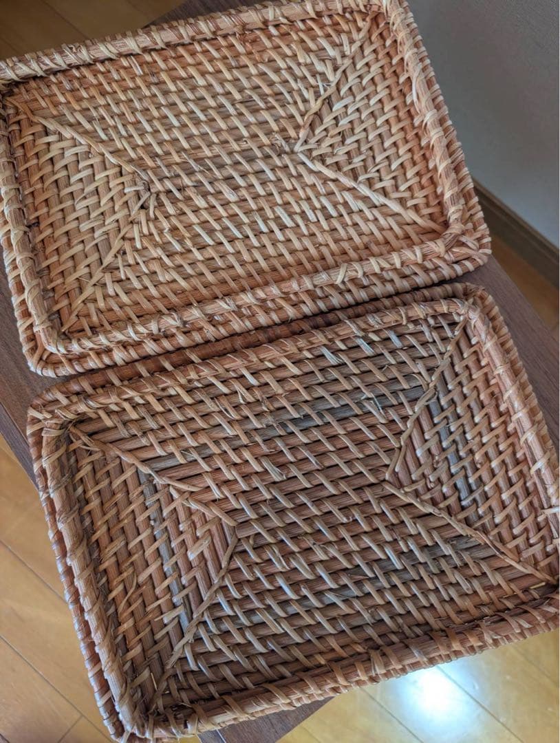 ■送料込■無印良品 スタッキングシェルフインサート 引出 ラタンバスケット