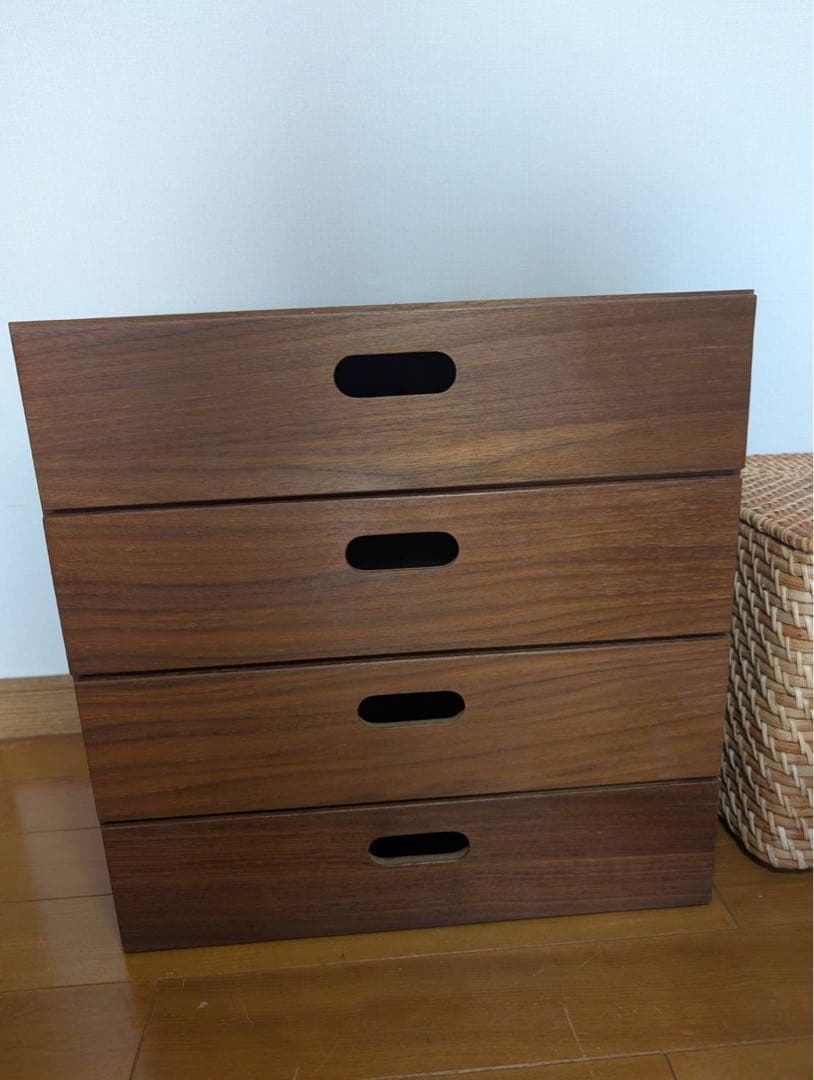 ■送料込■無印良品 スタッキングシェルフインサート 引出 ラタンバスケット