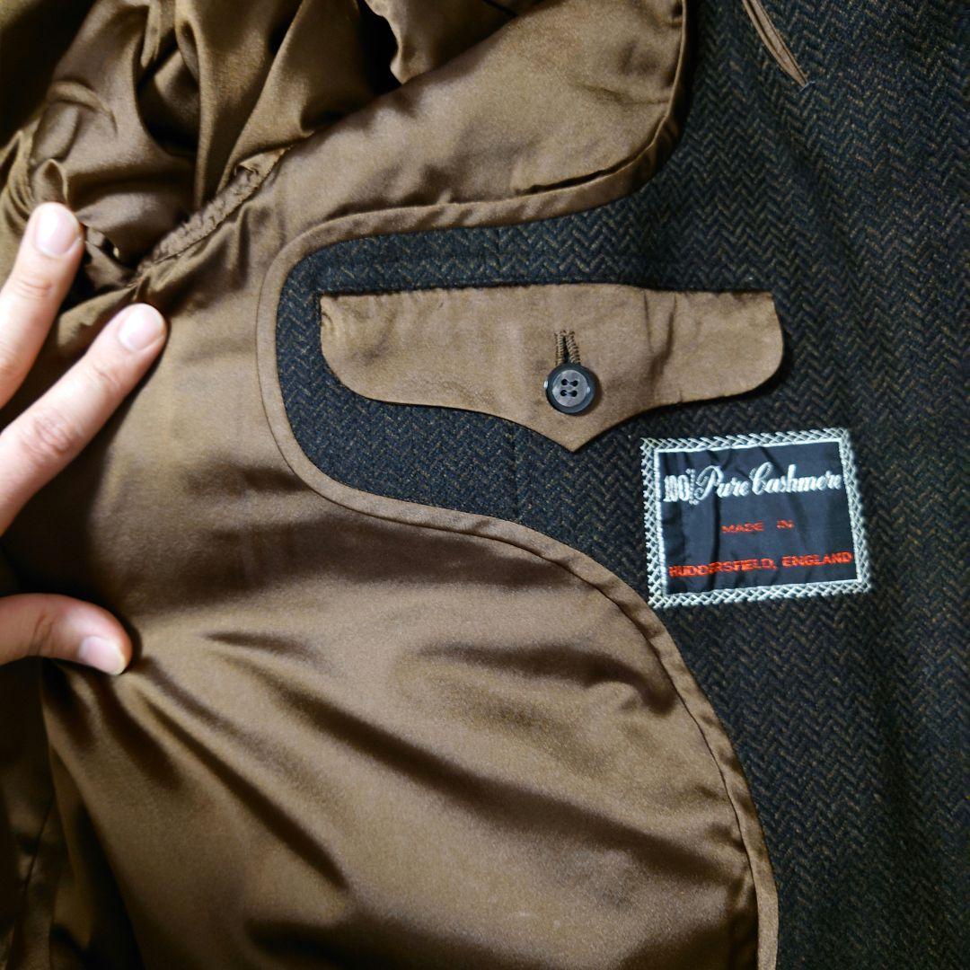 Made in England　チェスターコート　ダークブラウン　カシミア100