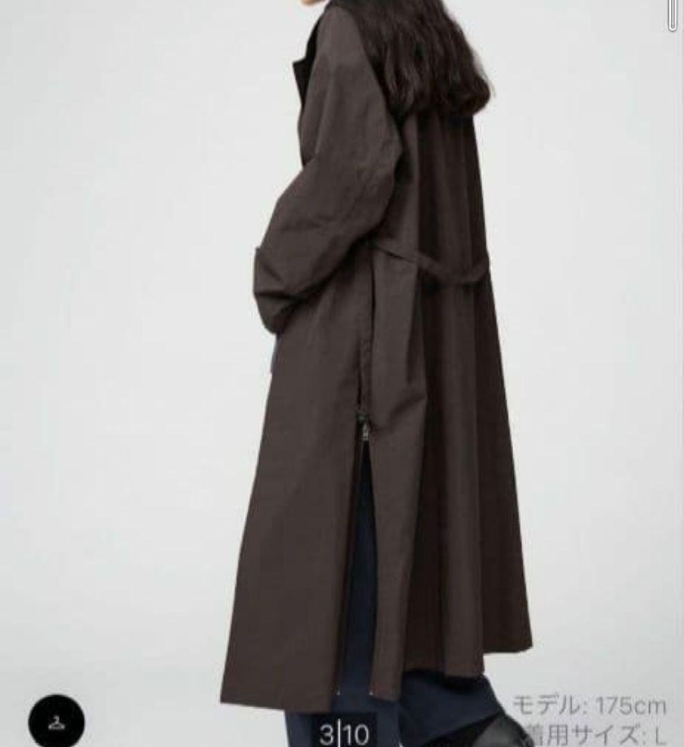 UNIQLOユニクロUステンカラーロングコートダークブラウンМタグ付き新品