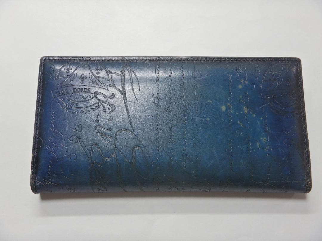 Berluti ベルルッティ カリグラフィ 二つ折り長財布 サンタル ブルー系