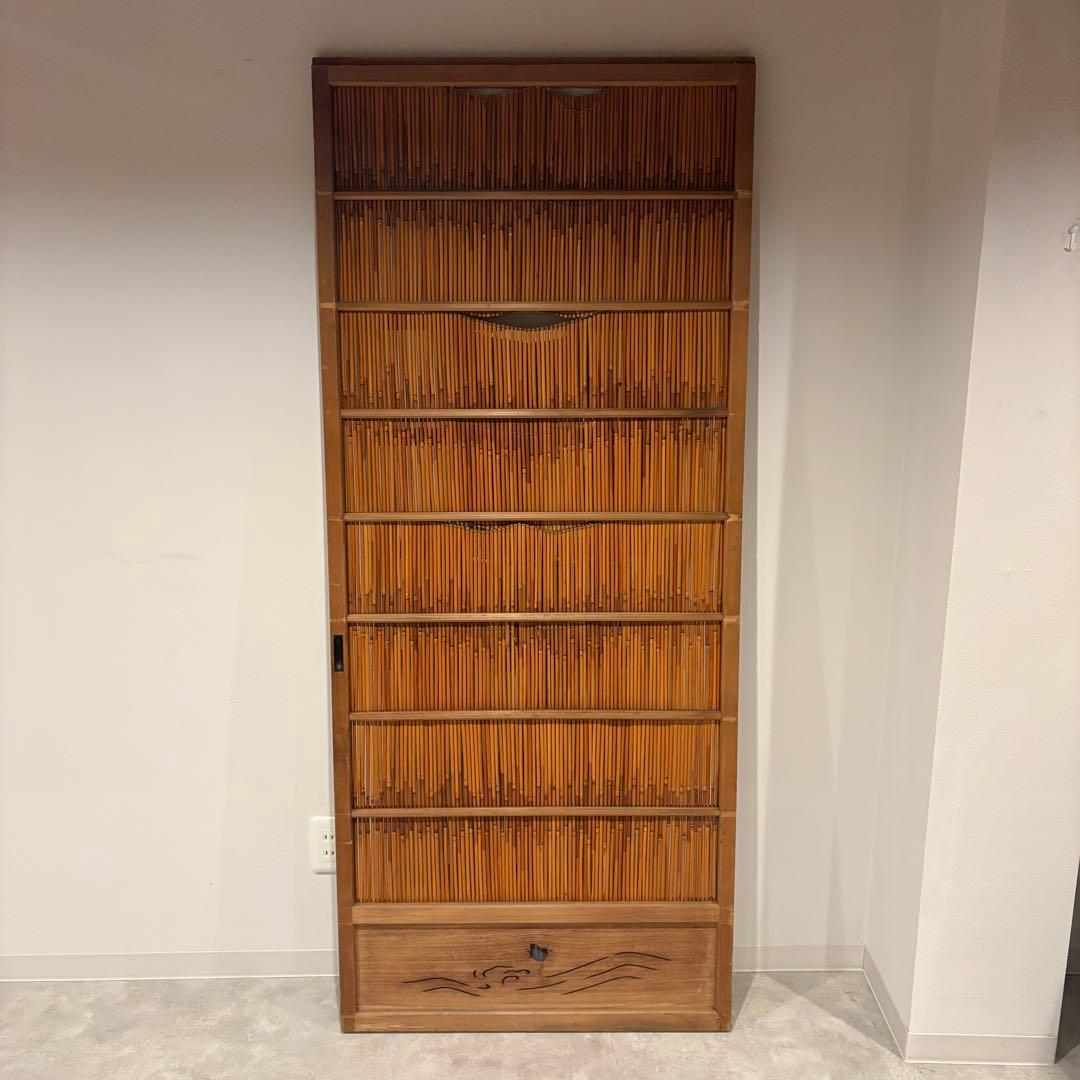 古い建具 1枚 簾戸 すど 葦戸よしど 夏障子 御簾戸 3/4