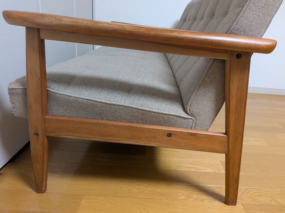 福岡　カリモク 60Kチェア 2シーターフラノベージュ