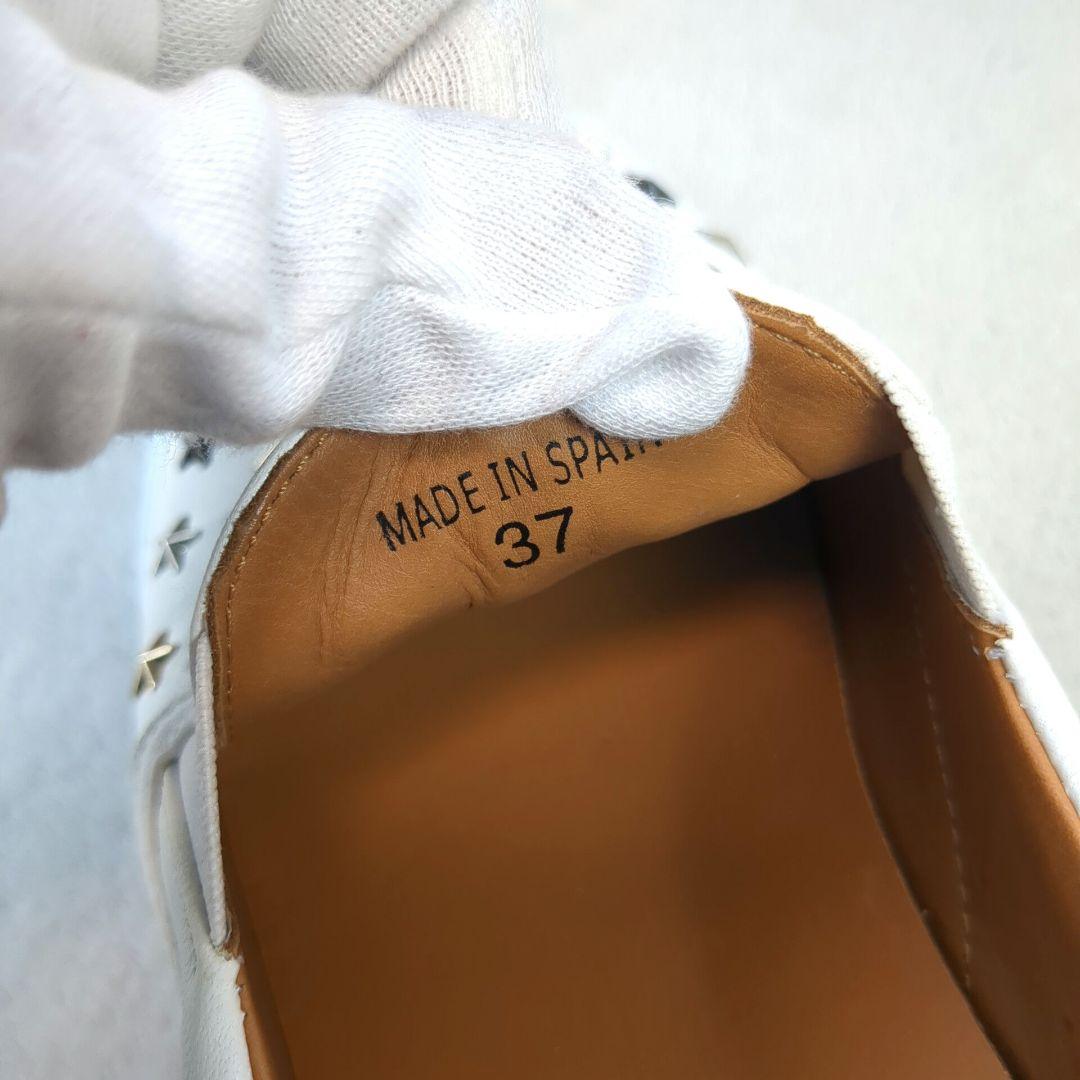 JIMMY CHOO ジミーチュウ スニーカー スタッズ レザー ホワイト 37