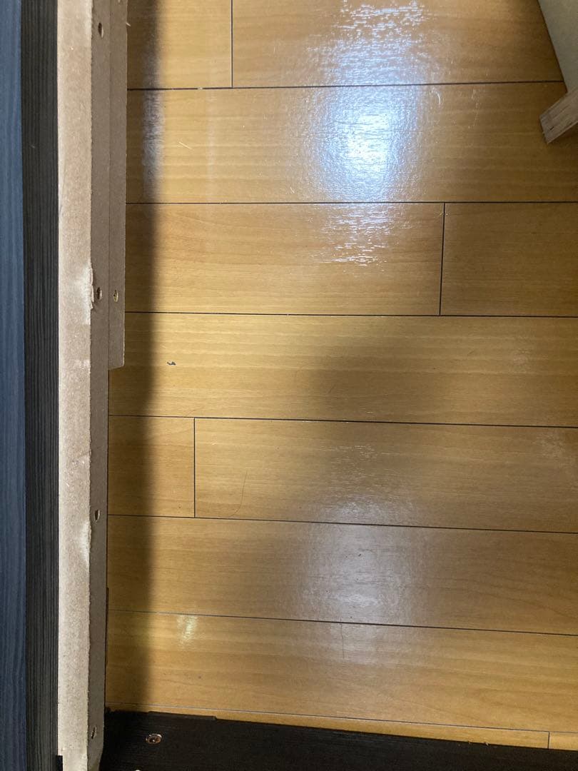 ①マナベインテリアハーツ　シングルベッドフレーム 木製スラット ダークブラウン