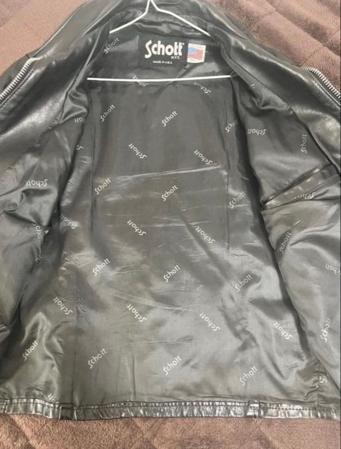 schott 659 レザー　ライダース ブラック　シングル　36